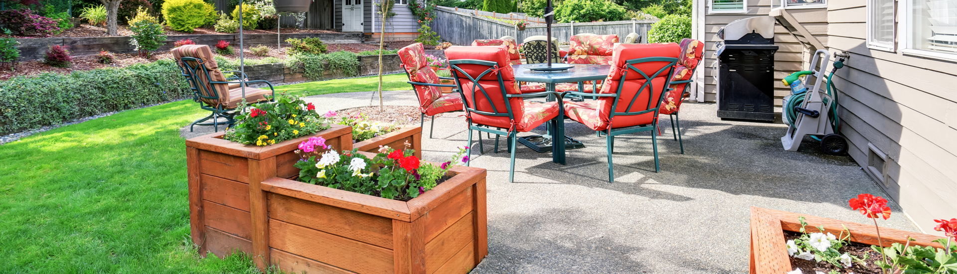 Garden on Concrete Floor Patio Area